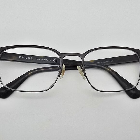 *SOLD* Prada VPR 64R LAH-1O1 Matte Brown Gunmetal Eyeglasses Frame Italy 55mm - Picture 10 of 12